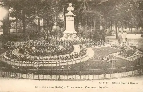 AK / Ansichtskarte Roanne Loire Promenade et Monument Populle Kat. Roanne