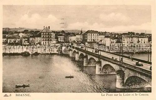AK / Ansichtskarte Roanne Loire Pont sur la Loire et le Coteau Kat. Roanne