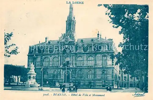 AK / Ansichtskarte Roanne Loire Hotel de Ville et Monument Kat. Roanne