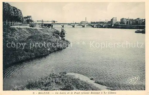 AK / Ansichtskarte Roanne Loire La Loire et le Pont reliant Roanne a Le Coteau Kat. Roanne