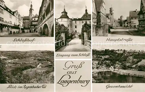AK / Ansichtskarte Langenburg Wuerttemberg Schloss Hauptstrasse Regenbacher Tal Kat. Langenburg