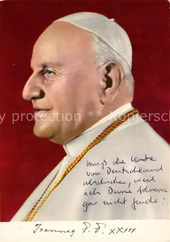 AK / Ansichtskarte Papst Johannes XXIII. Kat. Religion