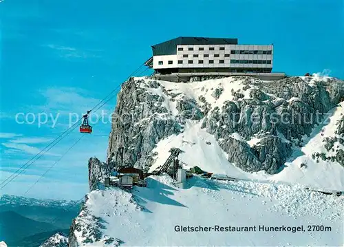 AK / Ansichtskarte Seilbahn Dachstein Suedwandbahn Gletscher Restaurant Hunerkogel Kat. Bahnen