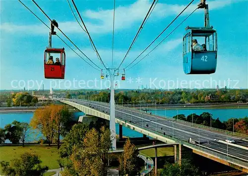 AK / Ansichtskarte Seilbahn Koeln am Rhein Zoobruecke  Kat. Bahnen