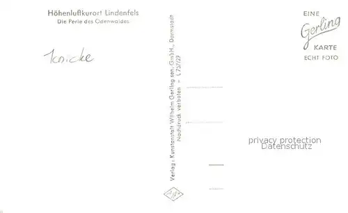 AK / Ansichtskarte Lindenfels Odenwald  Kat. Lindenfels