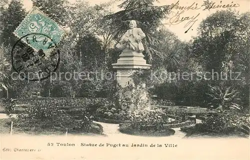 AK / Ansichtskarte Toulon Var Statue de Puget au Jardin de la Ville Kat. Toulon