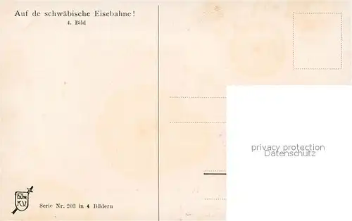 AK / Ansichtskarte Schwaebische Eisenbahn Kuenstlerkarte Komik mit Lied Kat. Musik
