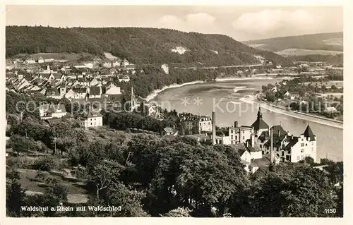 AK / Ansichtskarte Waldshut Tiengen Rheinpartie mit Waldschloss