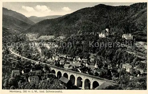 AK / Ansichtskarte Hornberg Schwarzwald Fliegeraufnahme mit Viadukt Kat. Hornberg