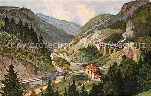 AK / Ansichtskarte Hoellental Schwarzwald Hoellsteig Kuenstlerkarte Viadukt  Kat. Buchenbach
