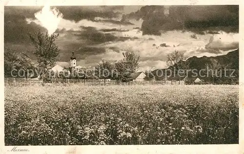 AK / Ansichtskarte Murnau Staffelsee Blumenwiese Gewitterstimmung