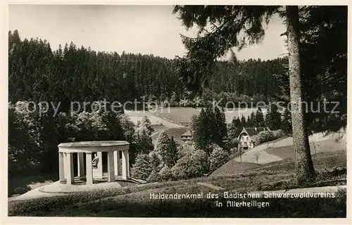 AK / Ansichtskarte Allerheiligen Oppenau Heldendenkmal des Badischen Schwarzwaldvereins Kat. Oppenau