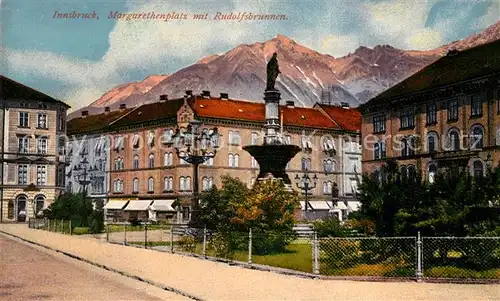 AK / Ansichtskarte Innsbruck Margarethenplatz mit Rudolfsbrunnen Kat. Innsbruck