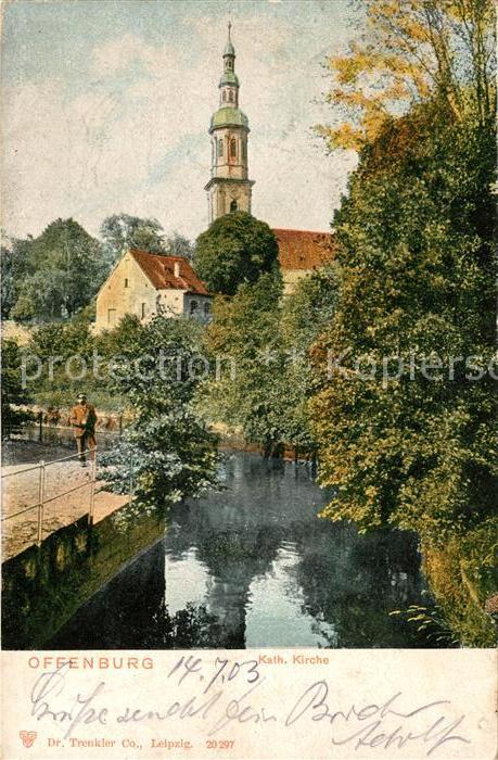AK / Ansichtskarte Offenburg Katholische Kirche Partie am AK / Ansichtskarte Offenburg Katholische Kirche Partie am