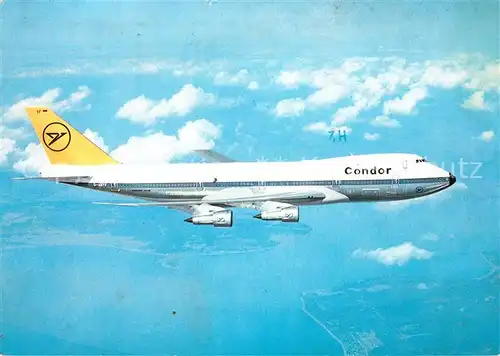 AK / Ansichtskarte Flugzeuge Zivil Condor Jumbo Jet Boeing 747 Kat. Airplanes Avions