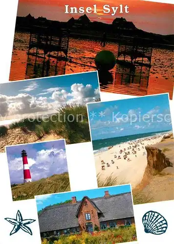 AK / Ansichtskarte Insel Sylt Stimmungsbild Duenen Leuchtturm Strandpartie Kat. Westerland