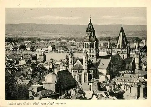 AK / Ansichtskarte Mainz Rhein Blick vom Stephansturm 