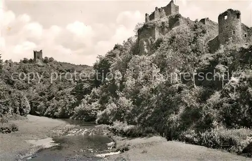 AK / Ansichtskarte Manderscheid Eifel Lieser mit den Burgen Kat. Manderscheid