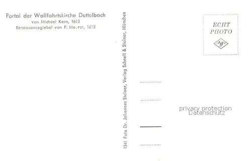 AK / Ansichtskarte Dettelbach Portal der Wallfahrtskirche Kat. Dettelbach
