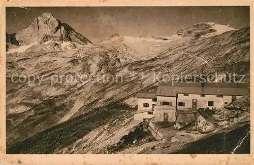 AK / Ansichtskarte Knorrhuette mit Platt Spitzen und Schneefernerkopf Kat. Zugspitze Garmisch Partenkirchen