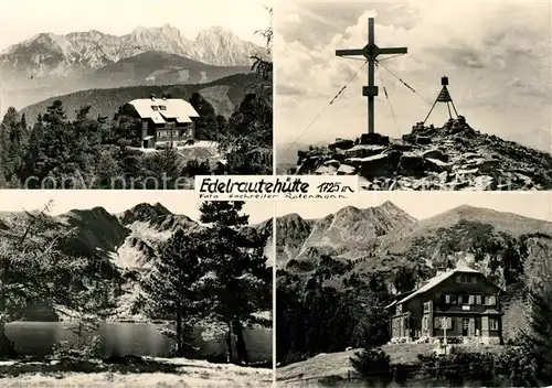AK / Ansichtskarte Edelrautehuette Gipfelkreuz Bergsee
