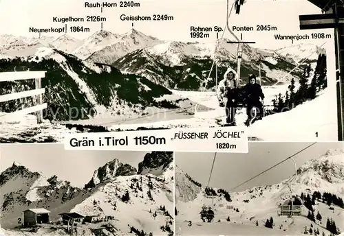 AK / Ansichtskarte Graen Tirol Talblick Bergstation Fuessener aelpele Schartschrofen Kat. Graen