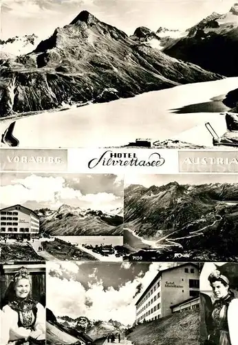 AK / Ansichtskarte Vorarlberg Hotel Silvrettasee Panorama Trachtenmaedchen Kat. Oesterreich