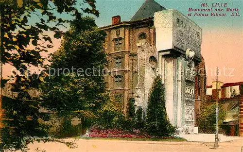 AK / Ansichtskarte Lille Nord Monument aux Morts et Palais Rihour Kat. Lille