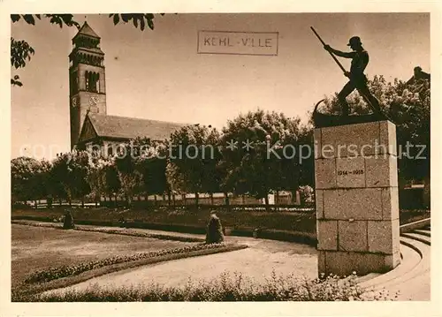AK / Ansichtskarte Kehl Rhein Eglise et Monument des Pionniers Kat. Kehl