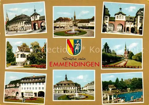 AK / Ansichtskarte Emmendingen Stadttor Kirche Park Freibad Kat. Emmendingen