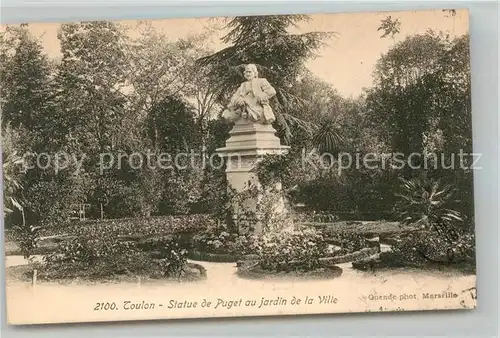 AK / Ansichtskarte Toulon Var Statue de Puget au jardin de la Ville Kat. Toulon
