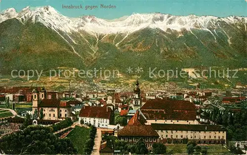 AK / Ansichtskarte Innsbruck Stadtpanorama gegen Norden mit Nordkette Kat. Innsbruck