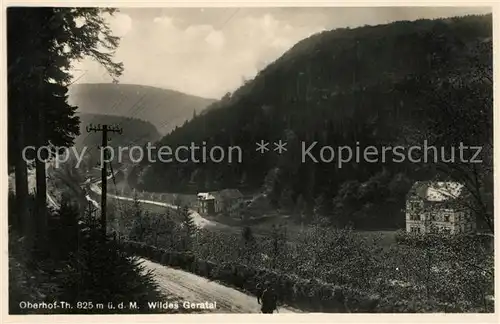 AK / Ansichtskarte Oberhof Thueringen Wildes Geratal Landschaftspanorama Kat. Oberhof Thueringen