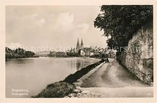 AK / Ansichtskarte Regensburg Donaupartie Uferweg Kat. Regensburg