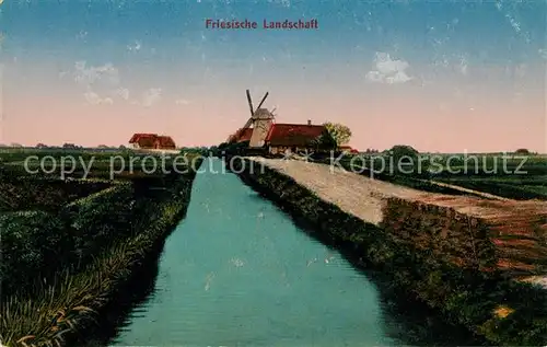 AK / Ansichtskarte Friesland Emden Friesische Landschaft mit Windmuehle Kat. Emden
