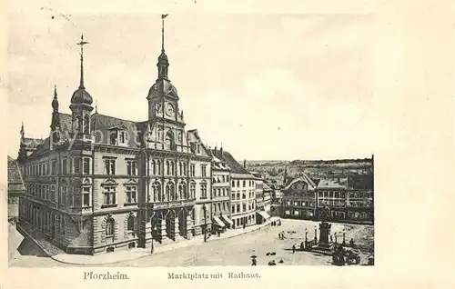 AK / Ansichtskarte Pforzheim Marktplatz mit Rathaus Kat. Pforzheim