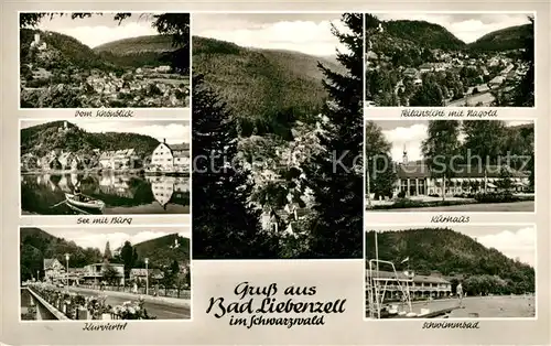 AK / Ansichtskarte Bad Liebenzell Blick vom Schoenblick See Burg Kurviertel Kurhaus Schwimmbad Schwarzwald Kat. Bad Liebenzell