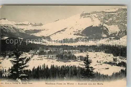 AK / Ansichtskarte Flims Waldhaus Winterpanorama Ausblick von der Mutta Kat. Flims Waldhaus