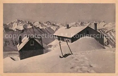 AK / Ansichtskarte Nebelhorn Edmund Probst Haus bei Mondschein Kat. Oberstdorf