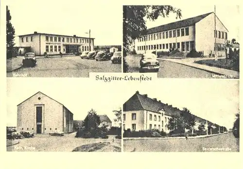 AK / Ansichtskarte Lebenstedt Salzgitter Bahnhof Mittelschule Katholische Kirche 