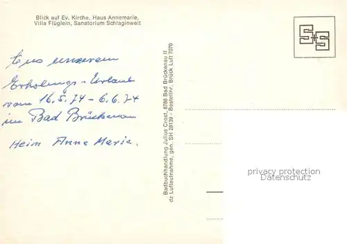 AK / Ansichtskarte Bad Brueckenau Fliegeraufnahme Villa Flueglein Sanatorium Schlaginweit Kat. Bad Brueckenau