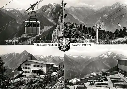 AK / Ansichtskarte Mayrhofen Zillertal Penkenban Sessellift Bergstation Hotel Terrasse Kat. Mayrhofen