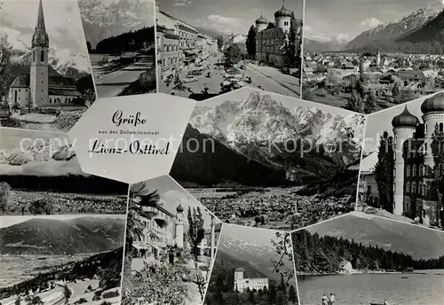 AK / Ansichtskarte Lienz Tirol Kirche Strassenpartie Panorama Schloss Kat. Lienz