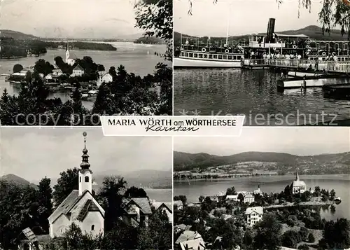 AK / Ansichtskarte Maria Woerth Woerthersee Panorama Dampferanlegestelle Wallfahrtskirche Kat. Maria Woerth