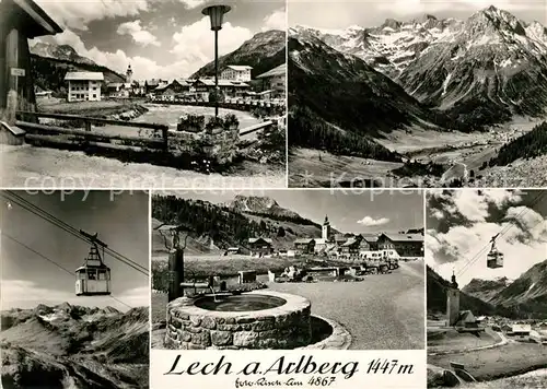 AK / Ansichtskarte Lech Vorarlberg Teilansicht Panorama Seilbahn Brunnen Kat. Lech