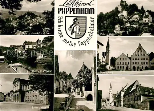 AK / Ansichtskarte Pappenheim Thueringen Panorama Burg Bad an der Altmuehl Marktplatz Neues Schloss Oberes Tor Altes Schloss Kat. Floh Seligenthal