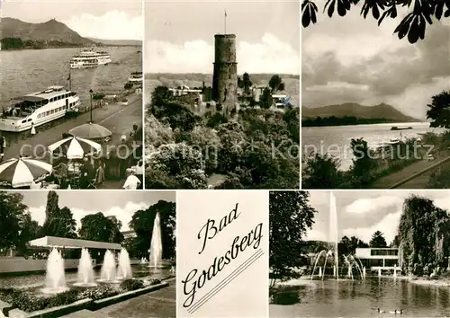 AK / Ansichtskarte Bad Godesberg Rheinpartie Godesburg Hotel Wasserspiele Kat. Bonn