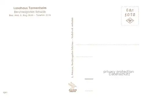 AK / Ansichtskarte Schwoeb Landhaus Tannenheim Kat. Schoenau a.Koenigssee