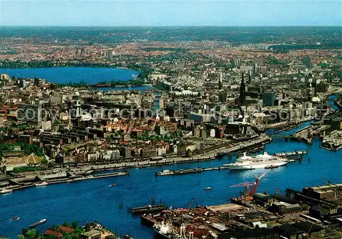 AK / Ansichtskarte Hamburg Hafen Fliegeraufnahme Kat. Hamburg