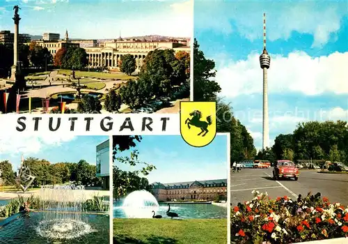 AK / Ansichtskarte Stuttgart Fernsehturm Schloss  Kat. Stuttgart